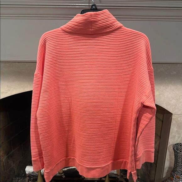 T by Talbots Tangerine Cowl Neck top with Cozy Ribbed Texture size XL - Picture 9 of 11